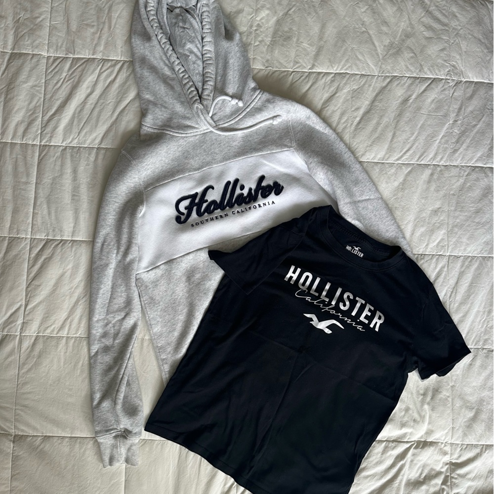 Hollister Hoodie and T-shirt Combo- women’s size small
